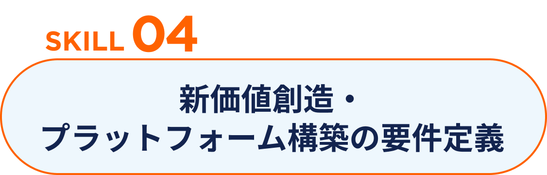 SKILL 04 新価値創造・プラットフォーム構築の要件定義